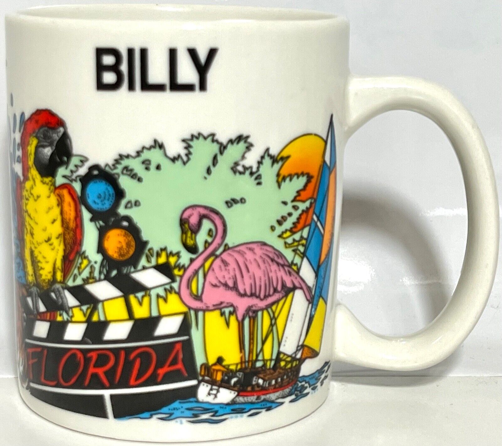 Vintage BILLY Florida Souvenir Name Coffee Mug 1989 10oz