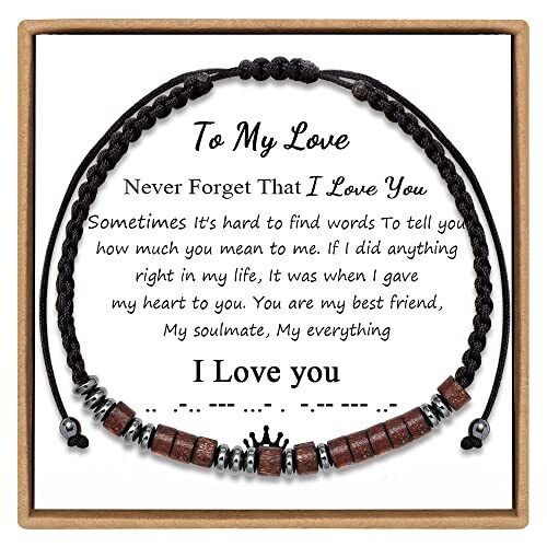 To My Love Morse Code Bracelets For Women Men Couples Lovers Husband Boyfrien...