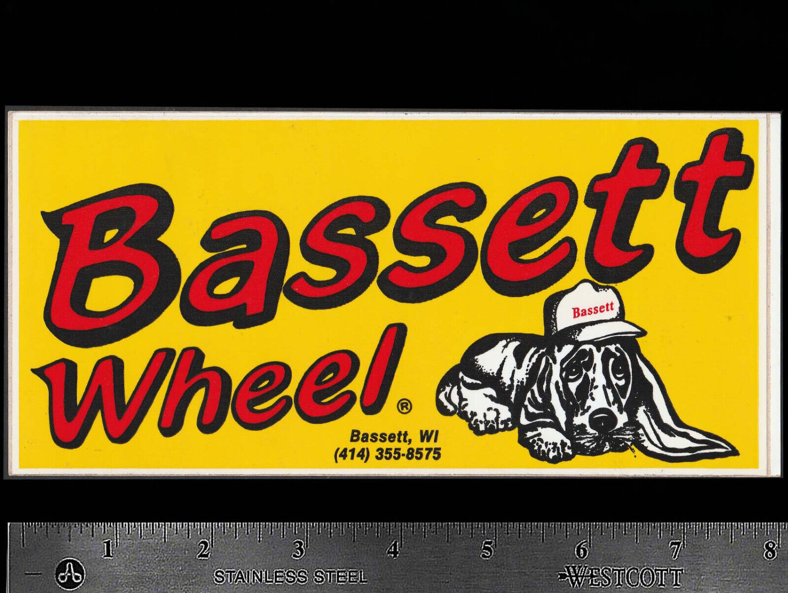 BASSETT Wheel - Bassett, WI - Original Vintage 1980’s Racing Decal/Sticker
