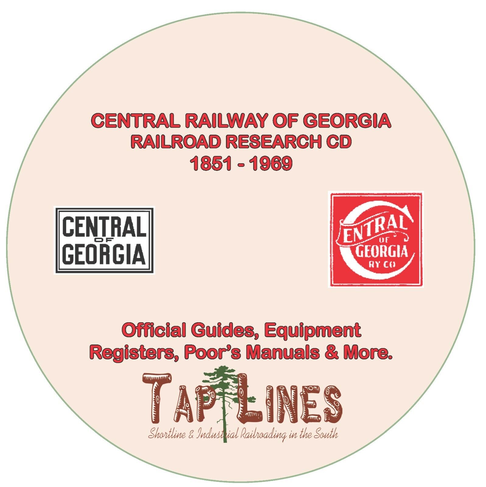 CENTRAL OF GEORGIA - OFFICIAL GUIDES, EQUIPMENT REGISTERS & RESEARCH ON DVD ROM