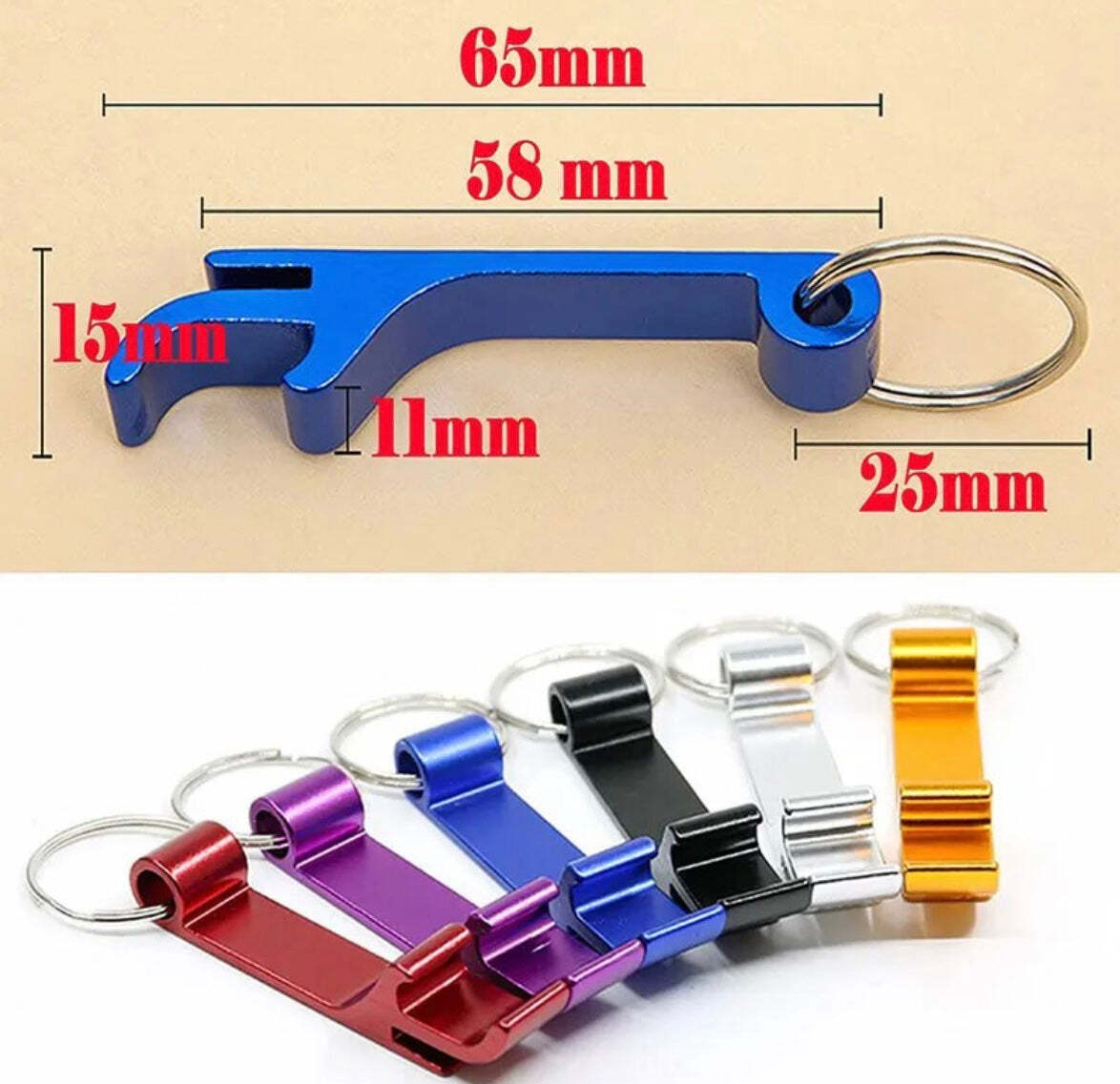 1 pc Multi-use Bottle and Soda Can opener keychain