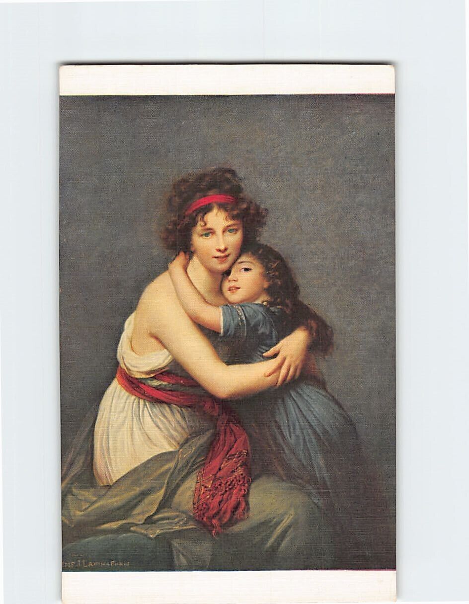 Postcard Self-Portrait with Her Daughter, Julie By Lebrun, Louvre Museum, France