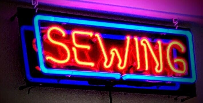 Vtg. Neon Sign SEWING From Tailor Shop Advertising