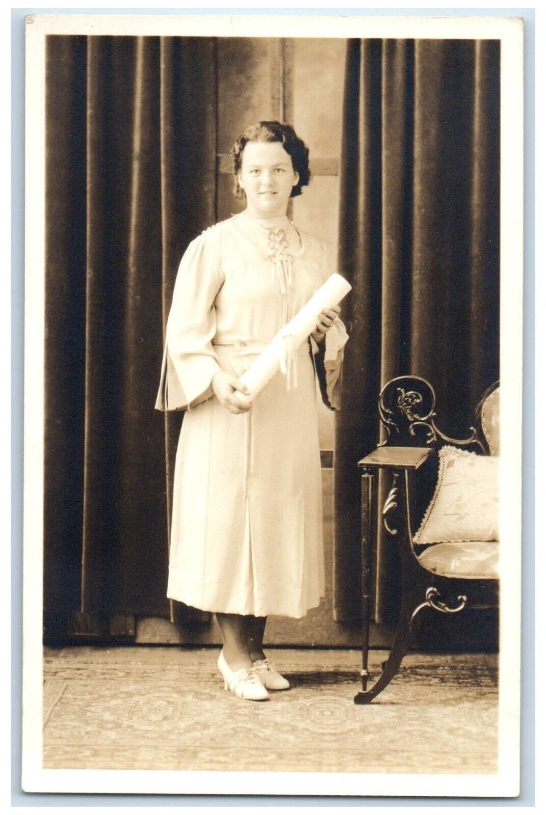 c1930\'s Girl Confirmation Christian Religious RPPC Photo Vintage Postcard