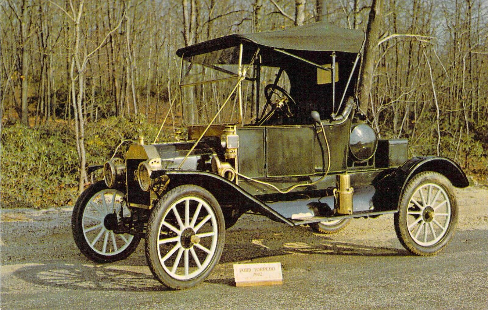 1912 Ford Torpedo Roadster 4 Cylinder 20 HP Model T Roaring 20 Auto postcard K7