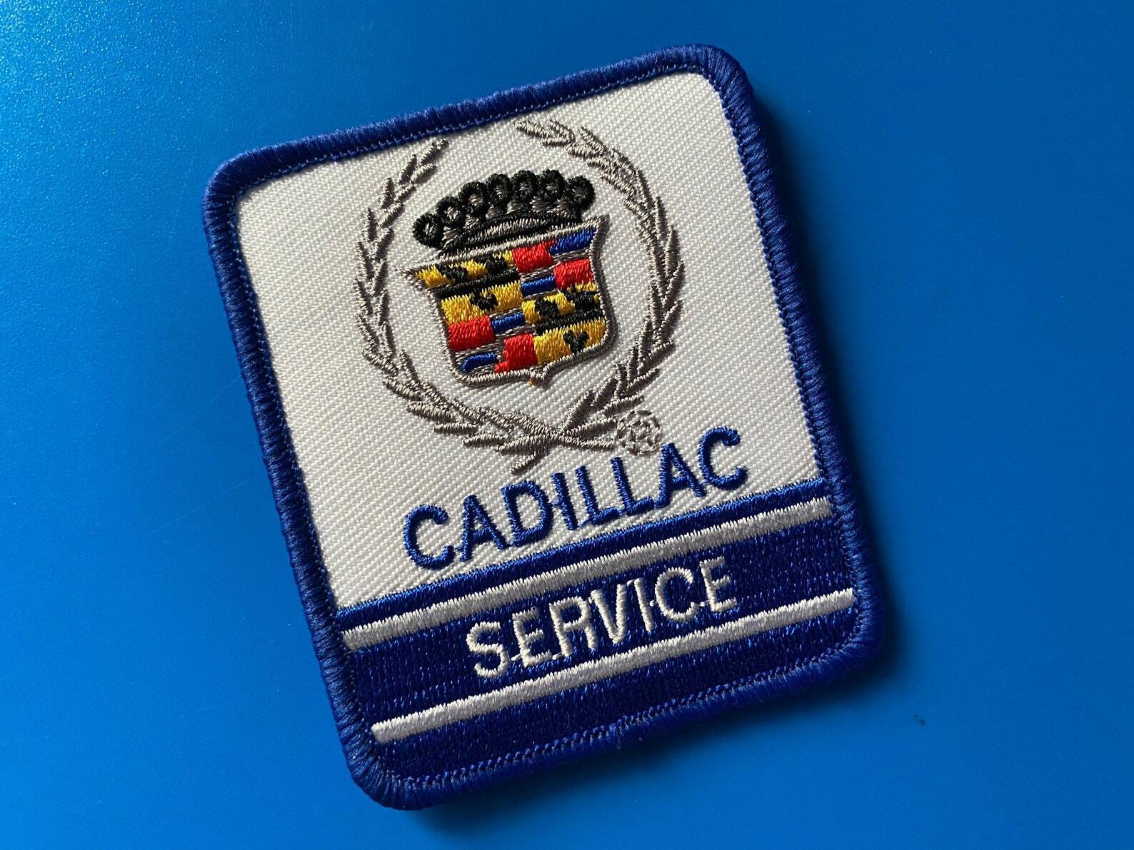 Cadillac Service Throwback Embroidered Iron On Patch 3” x 2.5”