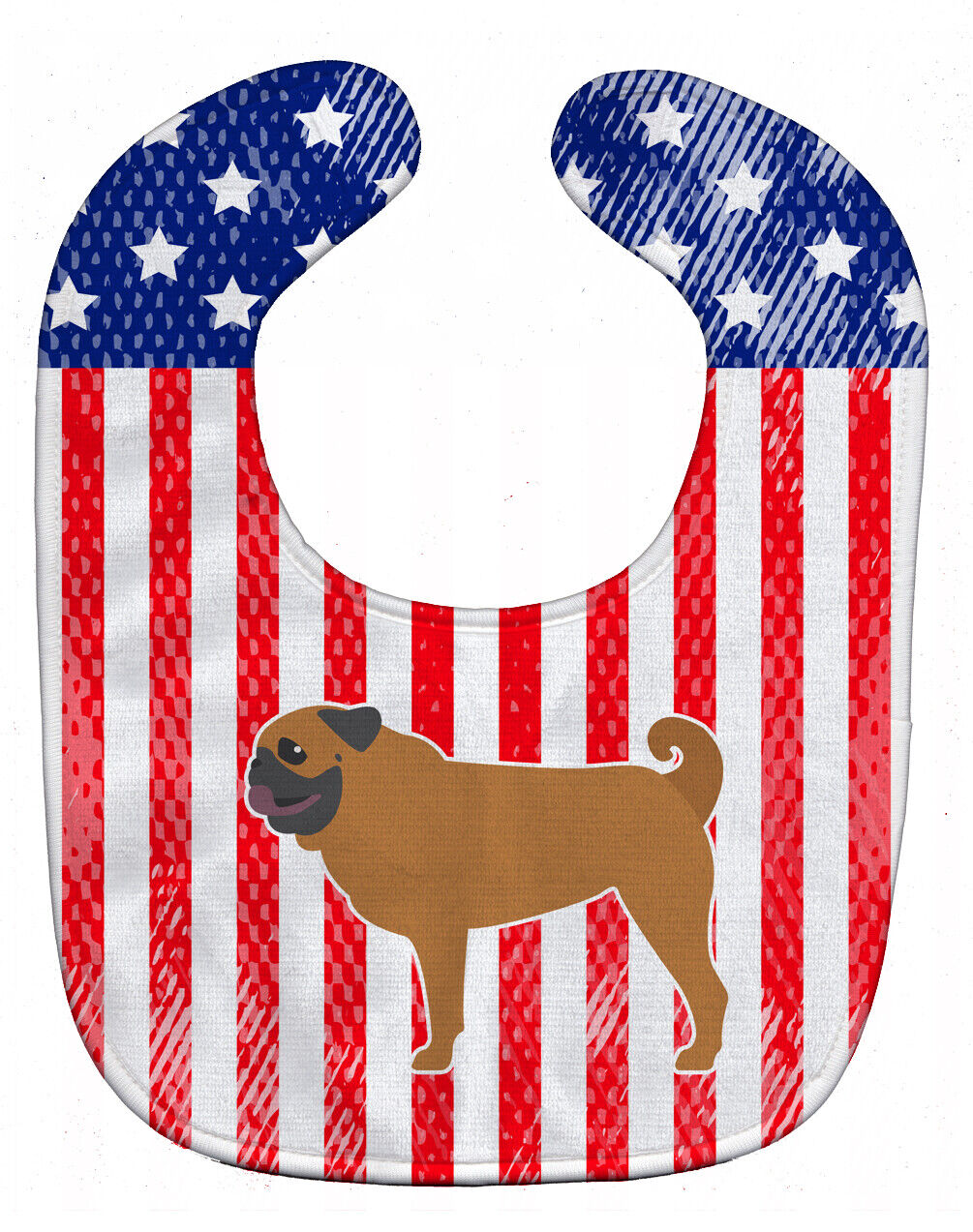 USA Patriotic Pug Baby Bib BB3347BIB
