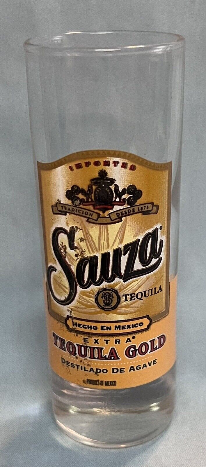 Vintage Sauza Tequila Gold 4” Tall Shot Glass