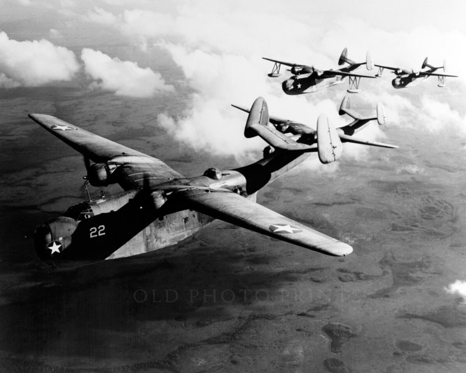 Martin PBM 1 and PBM 3\'s Mariner Flying Boat 1943 Photograph WWII 8X10 Print