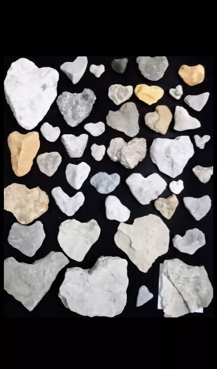 Heart Shaped Rocks Natural River Stones Arts Crafts Collect Design Approx 45 Pcs