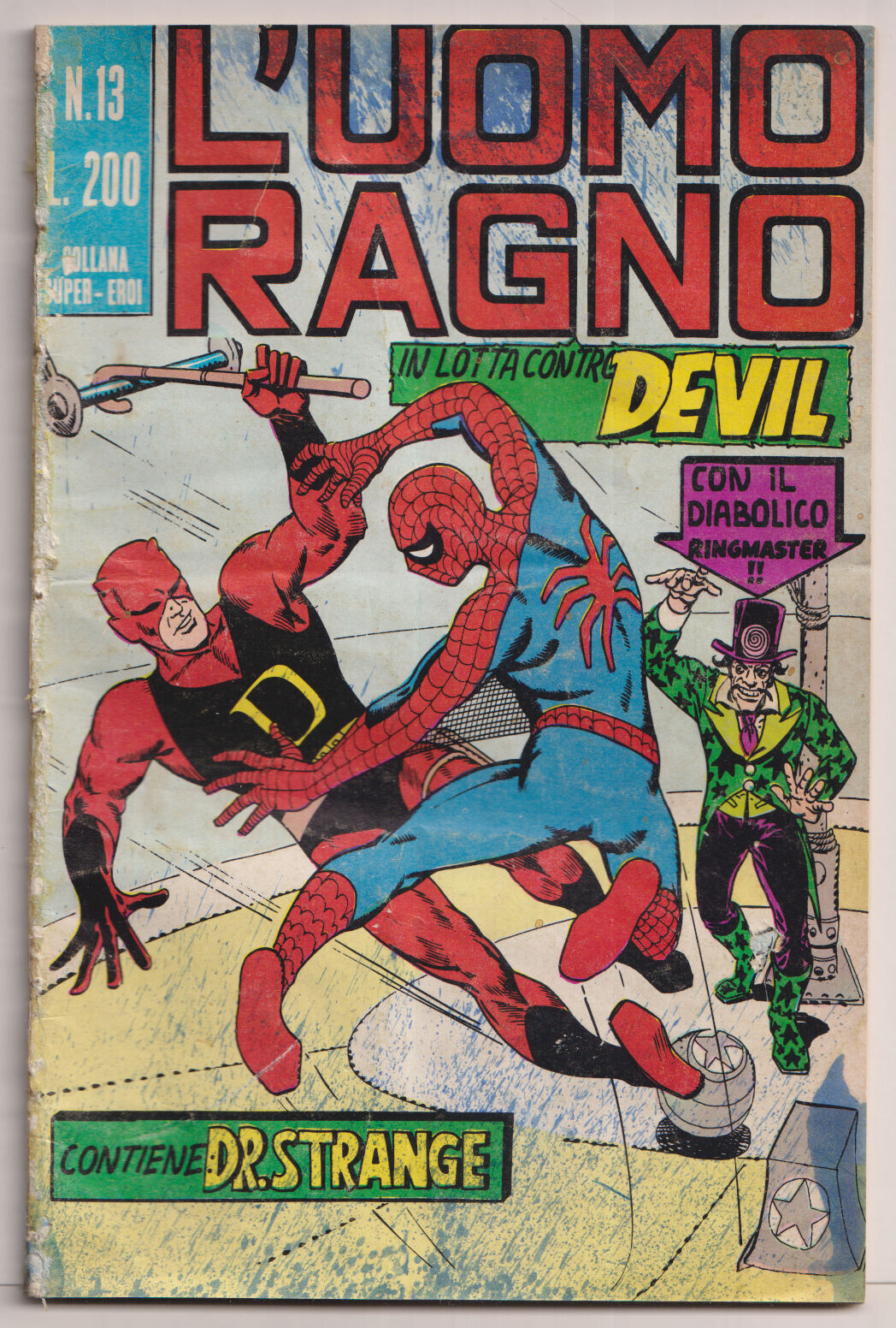 L\'Uomo Ragno 13 (Amazing Spider-Man 16) Fair 1970 Daredevil X-Over Italian