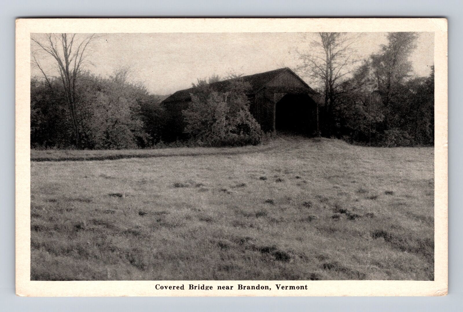 Brandon VT-Vermont, Covered Bridge, Antique, Vintage c1947 Souvenir Postcard