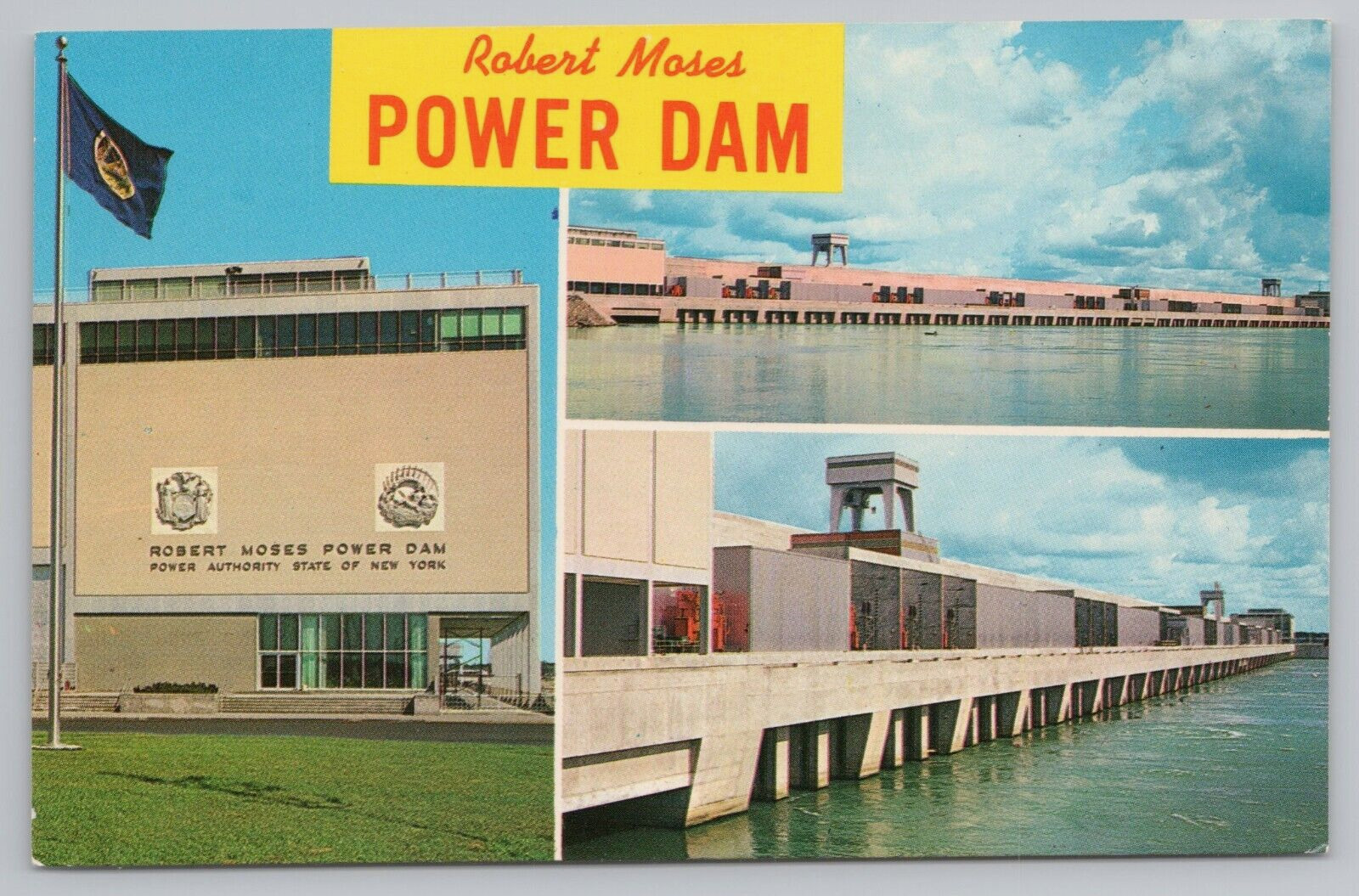 Postcard Robert Moses Power Dam Massena New York NY