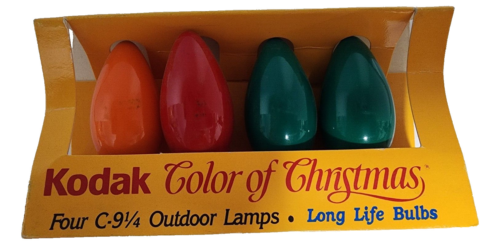 Vintage Kodak Color Of Christmas Four C-9 1/4 Outdoor Lamps Bulbs  colorful