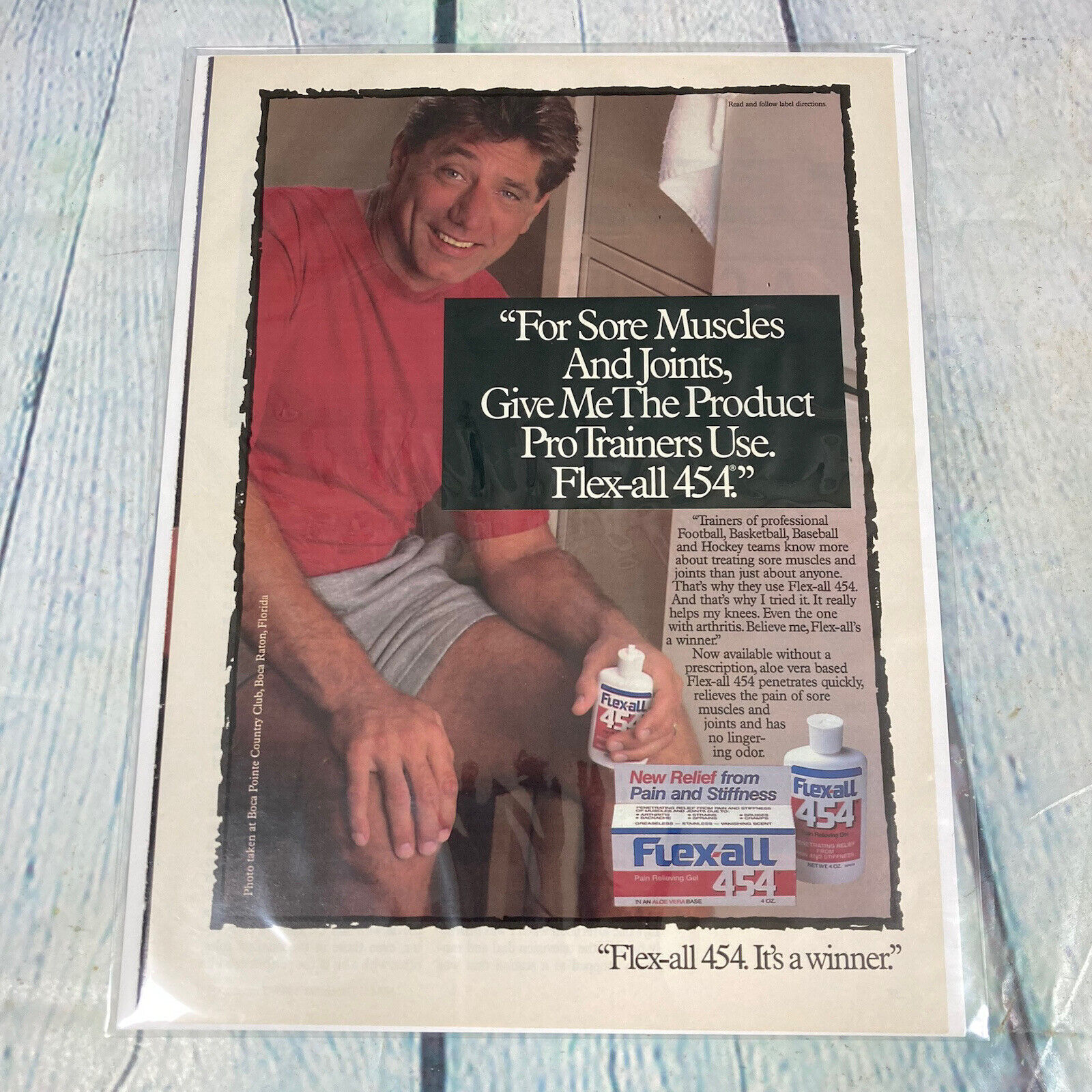 Vintage 1989 Flex-all 454 w Joe Namath Print Ad Magazine Advertisement Ephemera