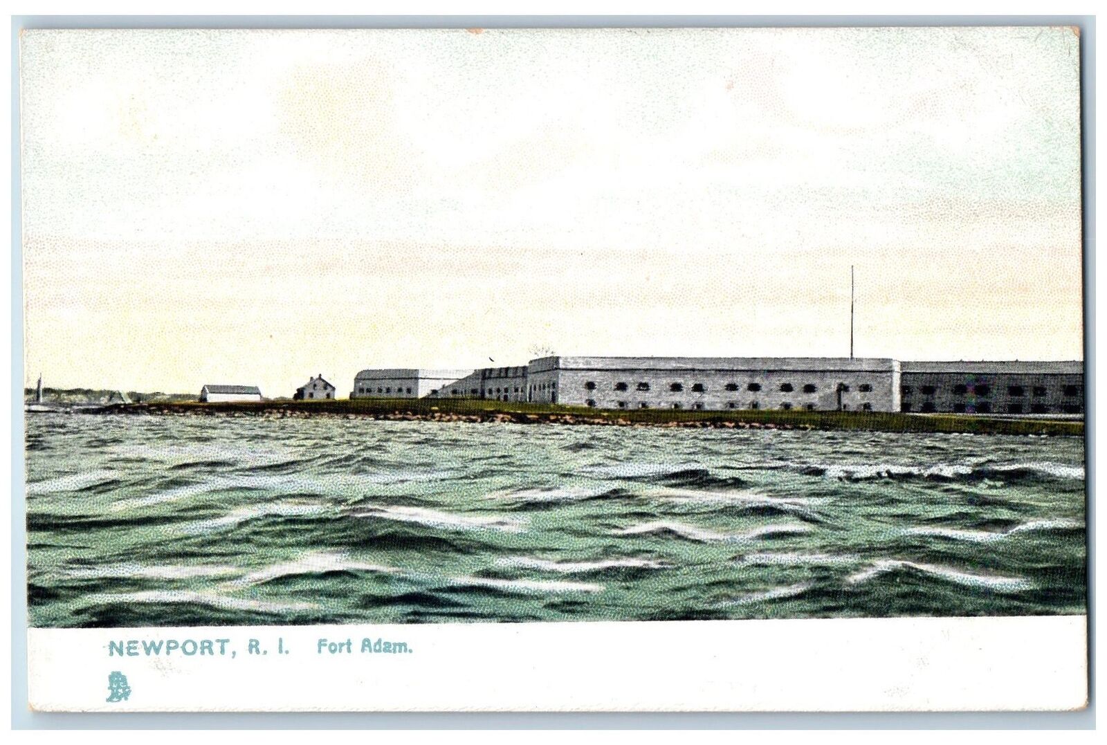 Newport Rhode Island RI Postcard Fort Adam Granite Structure Scene c1905\'s Tuck