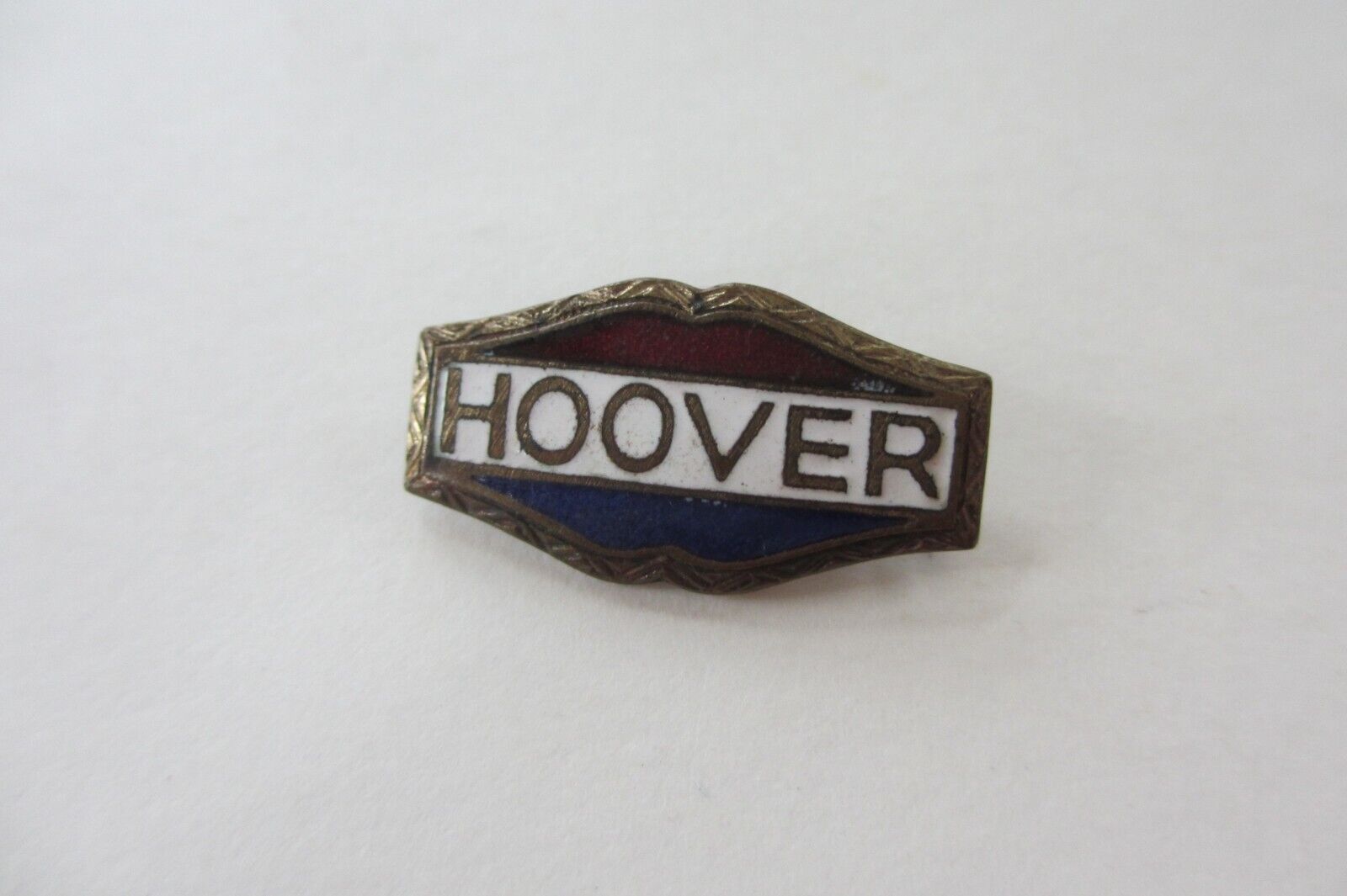 Ornate Metal & Enamel Herbert Hoover Political Campaign Pin