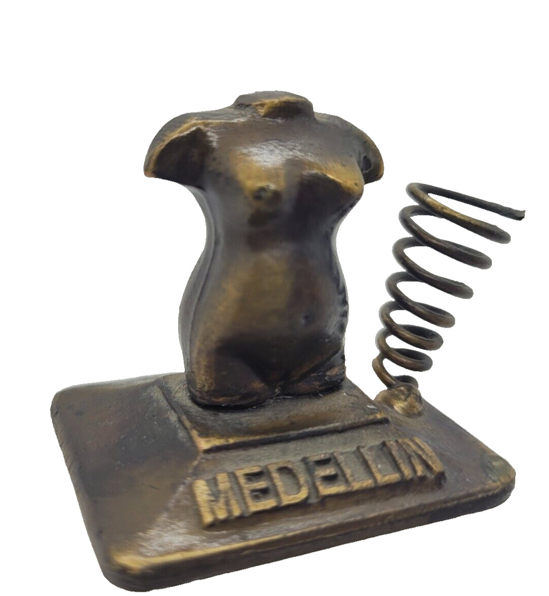 Brass Female Bust Pen Holder-Medellin Columbia