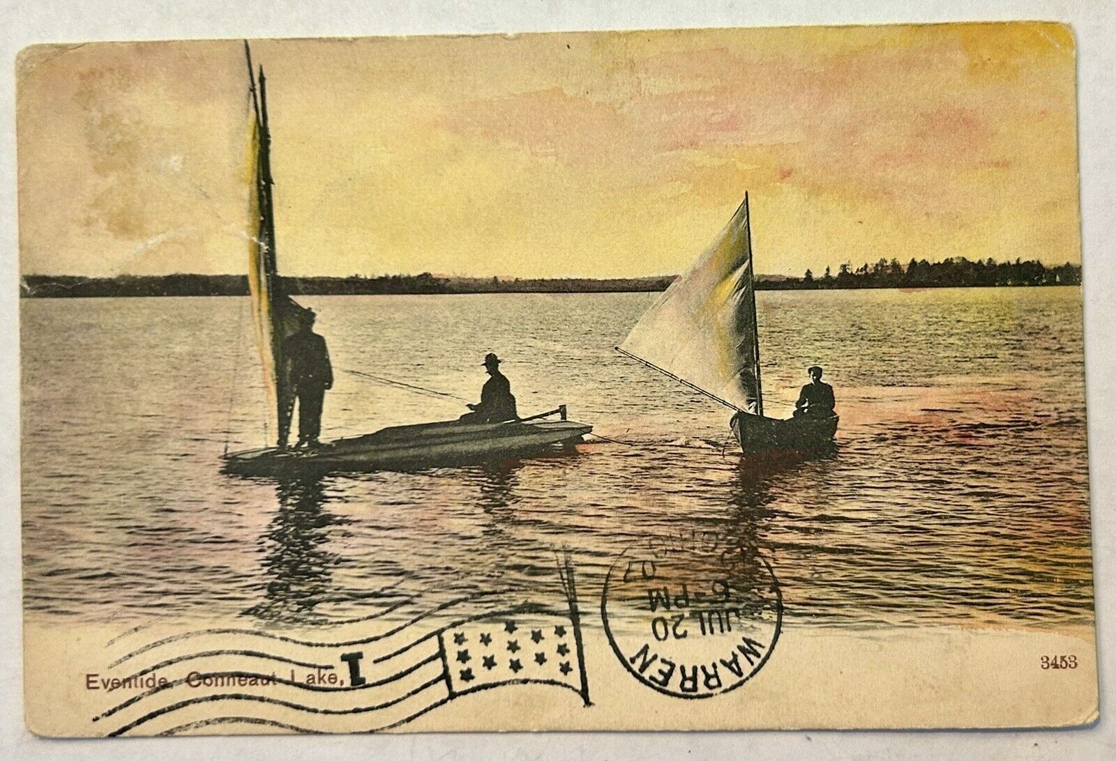 Conneaut Lake Pennsylvania. Pa. Even Tide. 1907 ￼Vintage Postcard