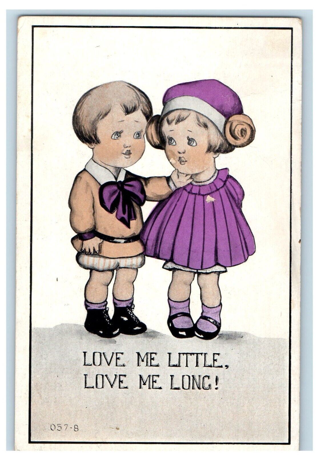 c1910's Two Girls Love Me Little Love Me Long Richville New York NY Postcard