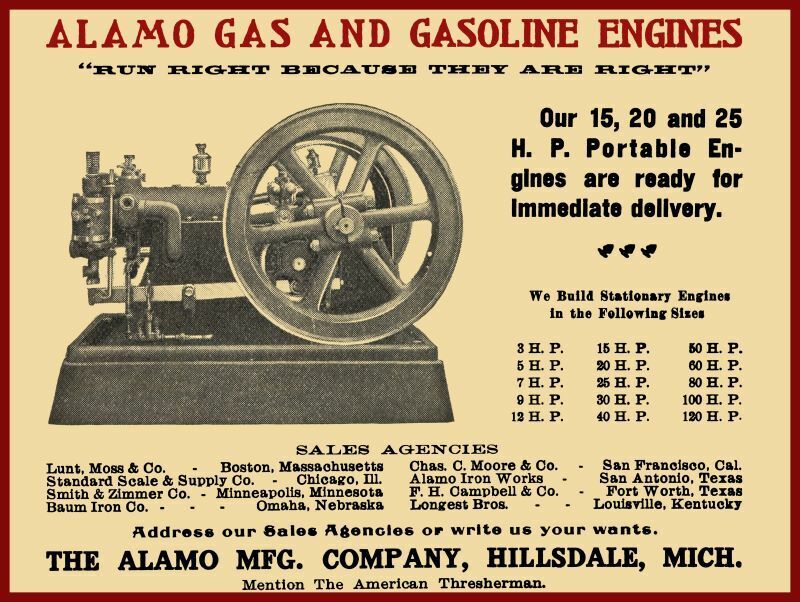 1905 Alamo Gas Engines NEW Metal Sign: Run Right Because they ARE Right