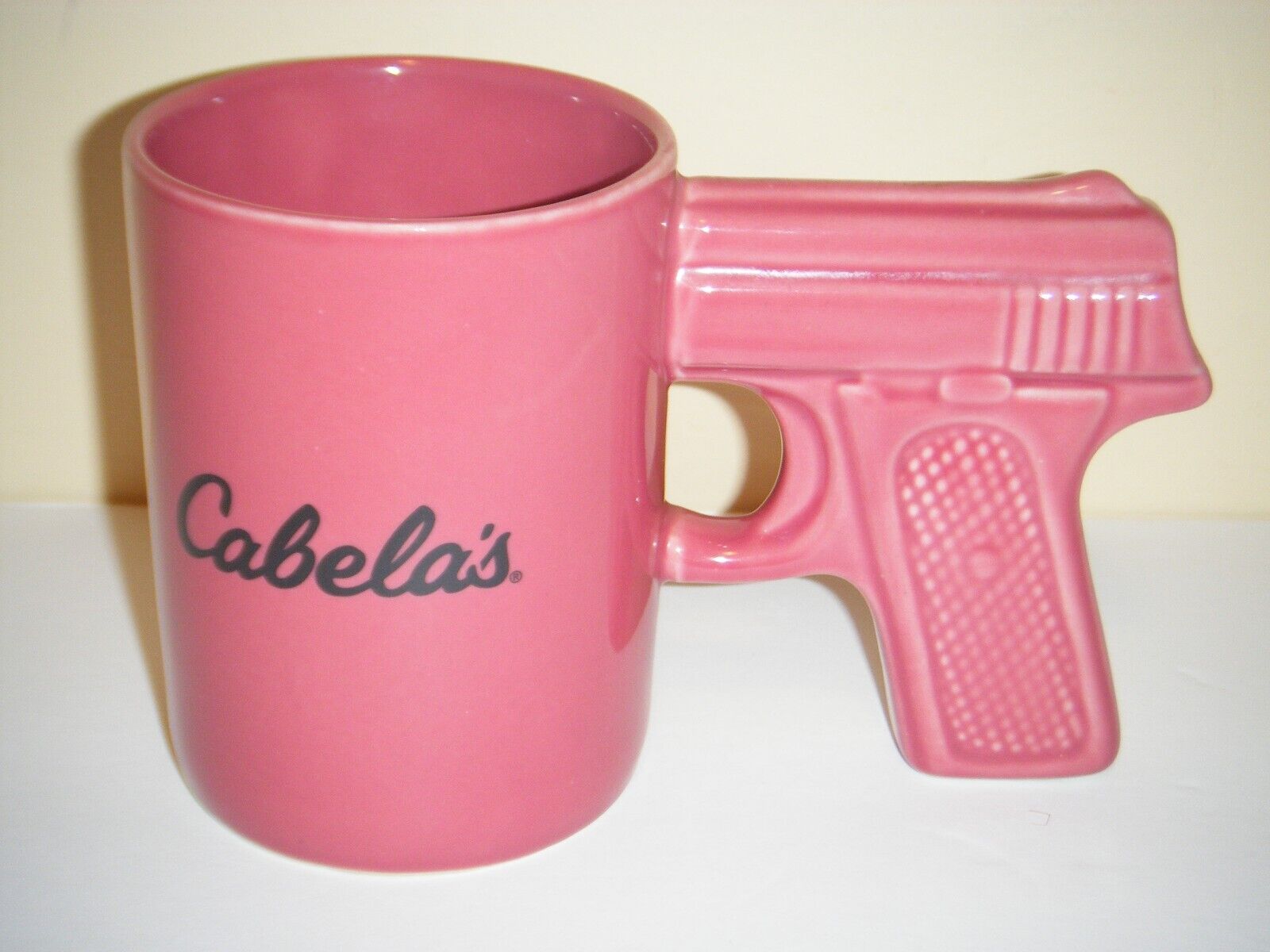 Cabelas Pistol Grip Handle Pink Ceramic Coffee Mug