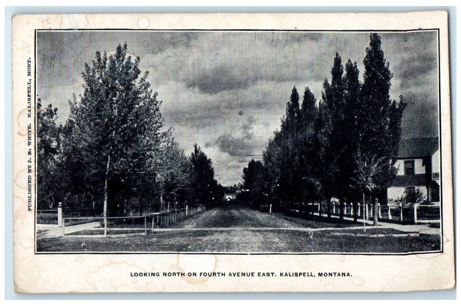 c1905 Looking North on Fourth Avenue East Kalispell Montana MT Postcard
