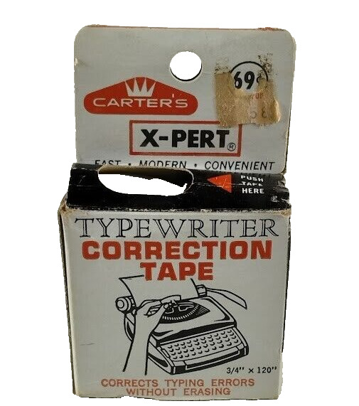 Vintage 1966 Advertising Carter\'s X-Pert Black Typewriter Ribbon Box-Used