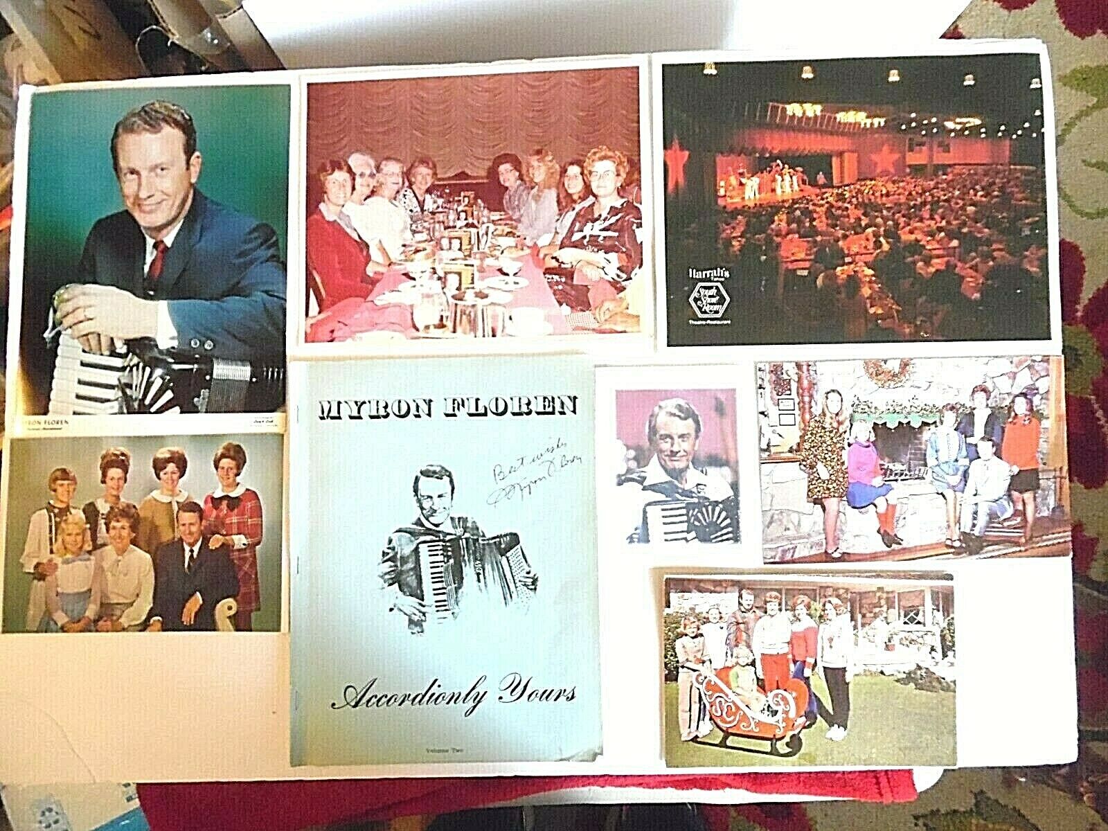 Lot Of 8 Myron Floren Items (The Lawrence Welk Show) Picts, Cards, Most Signed