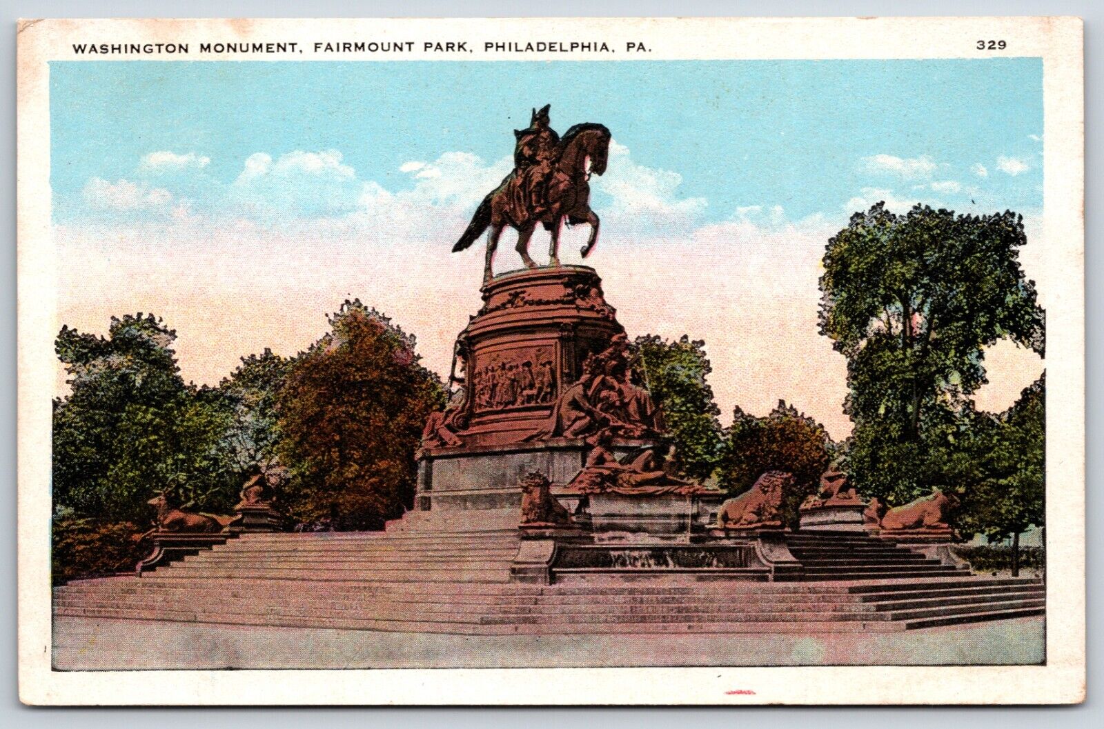Postcard Washington Monument, Fairmount Park, Philadelphia PA Unposted