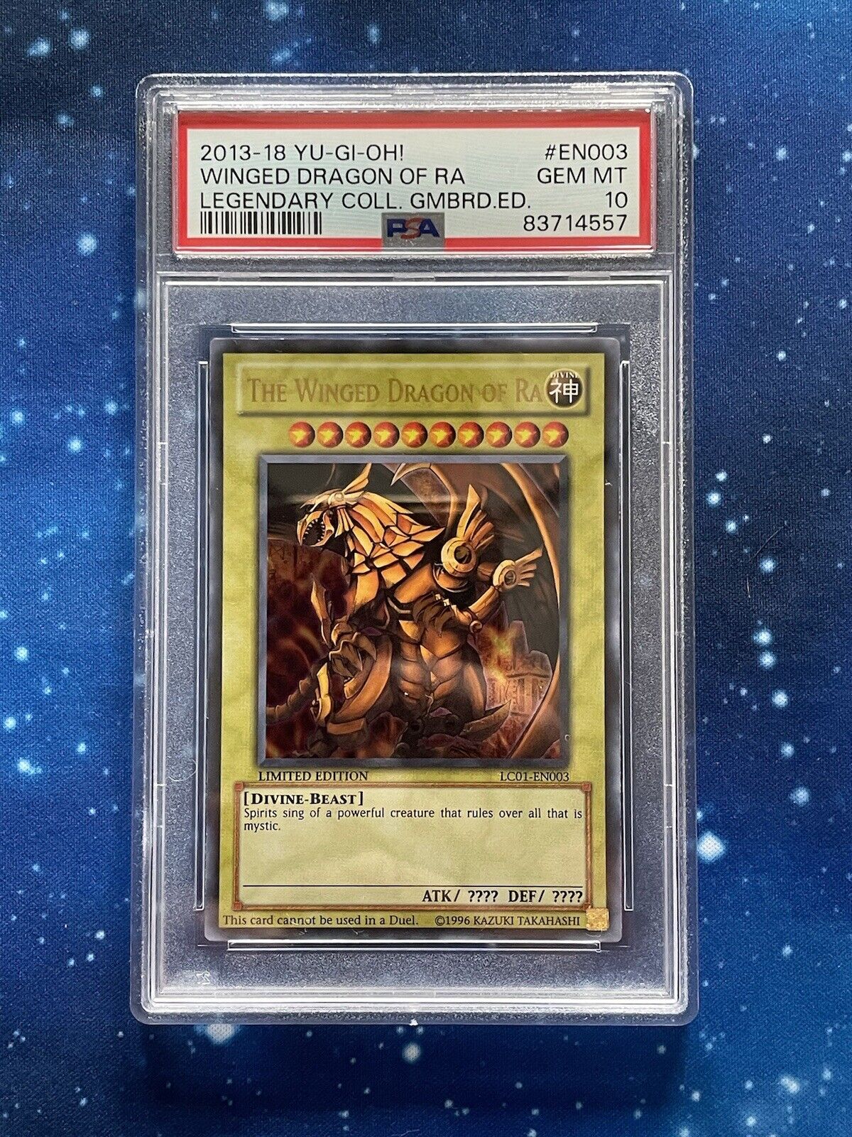 2013-18 YuGiOh The Winged Dragon Of Ra Limited Ed. Ultra Rare LC01-EN003 PSA 10