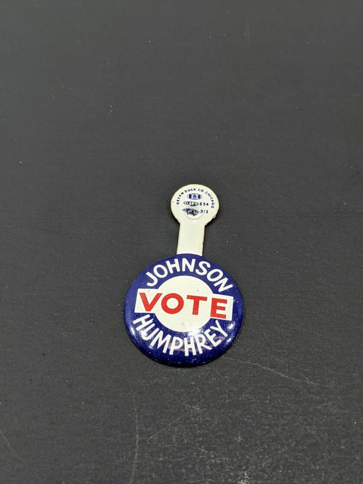 1964 Lyndon \'Johnson-Humphrey, Vote Democratic\' Presidential Campaign Tab Unused