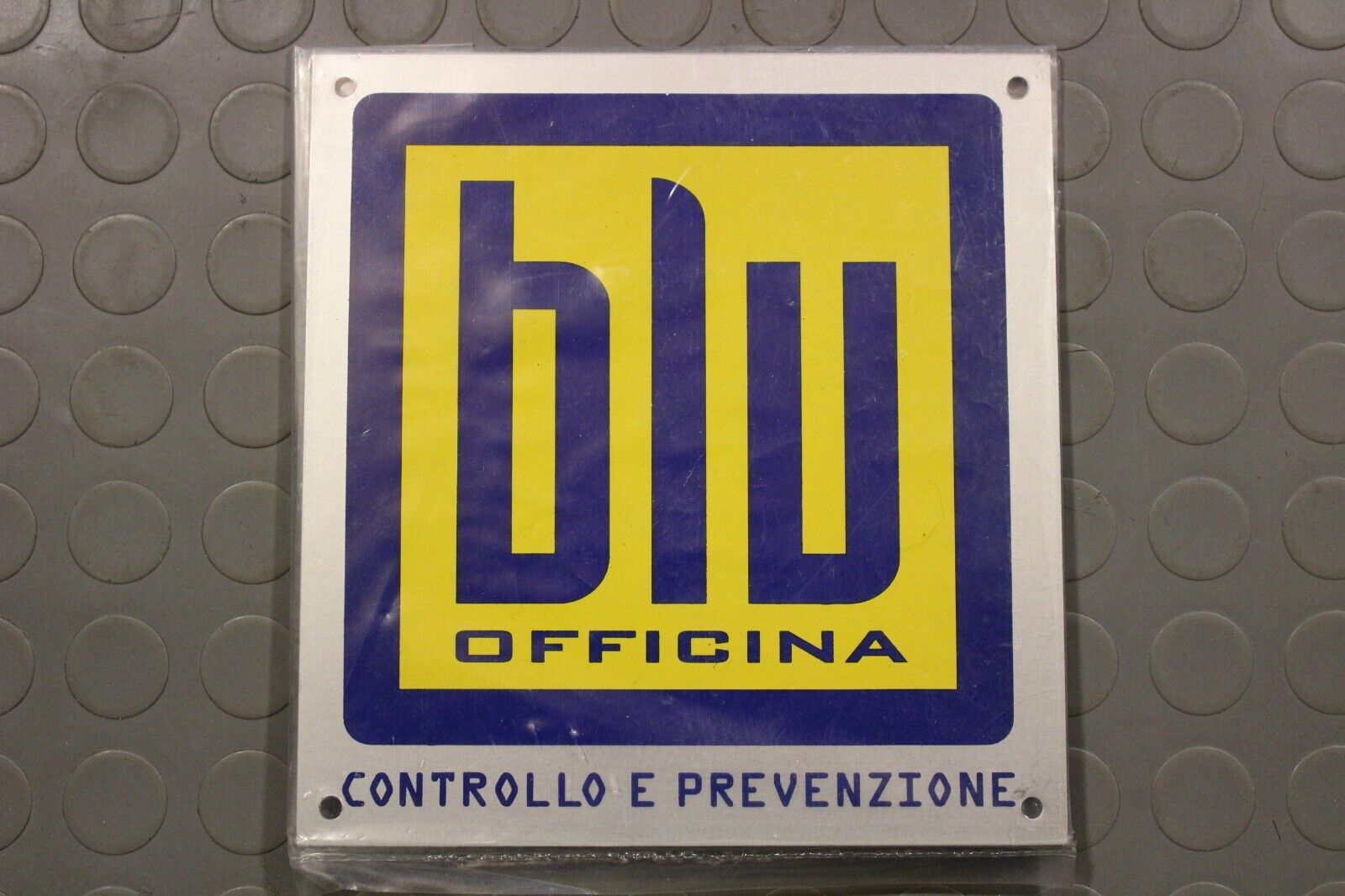 Vintage 90s Low Stock Workshop Blue Sign Fiat Alfa Romeo Lancia
