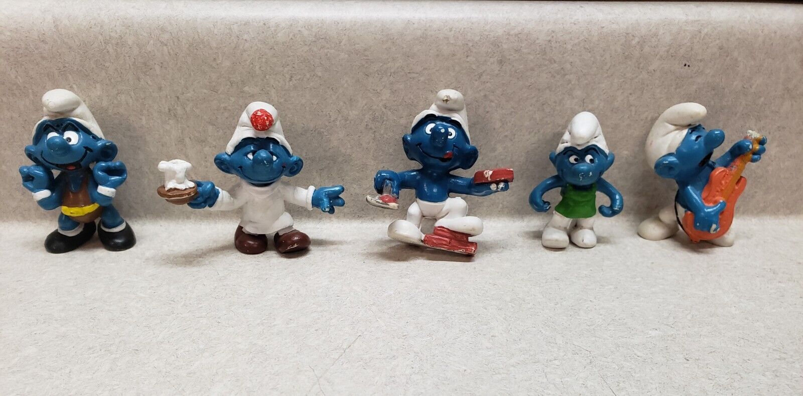 Lot 1980s Vintage Smurf collectible figures all as is