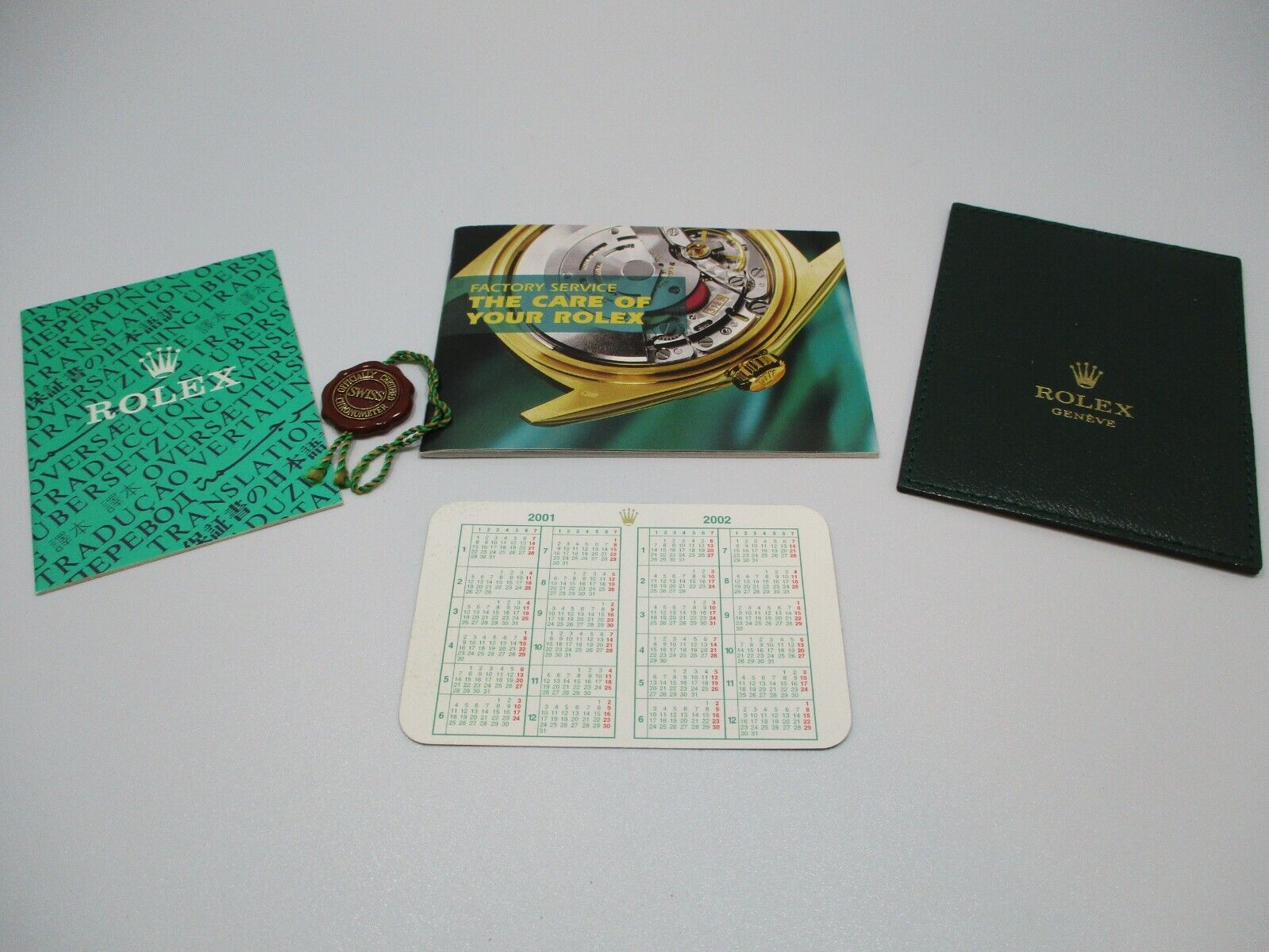 Rolex Watch Factory Service & Warranty Info Booklets Seal/Tag Wallet & Calendar