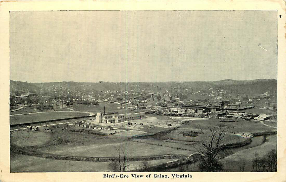 Postcard Birdseye View of Galax, Virginia - circa 1930s