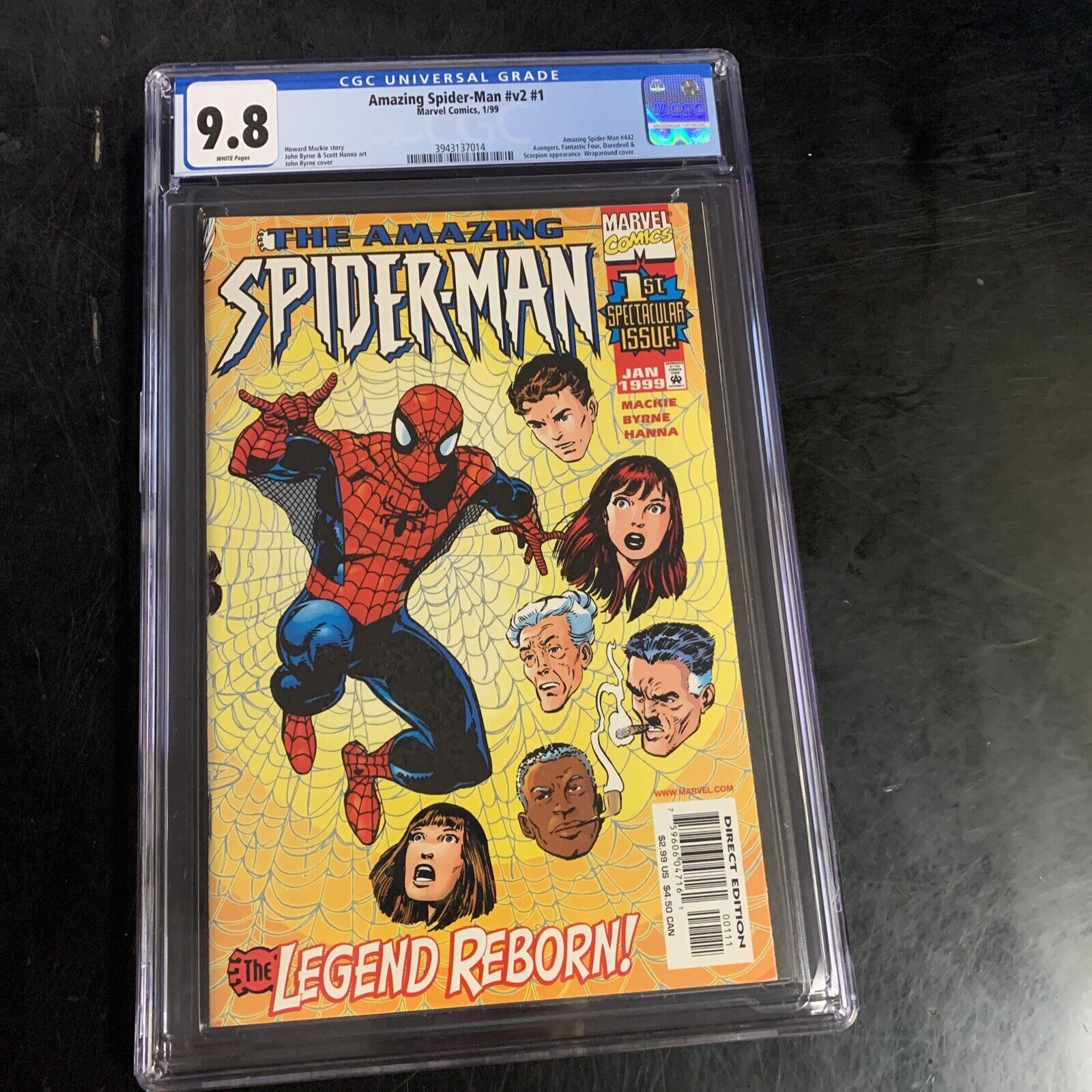 The Amazing Spider Man Marvel Comics January 1999 CGC 9.8 White Pages Avengers