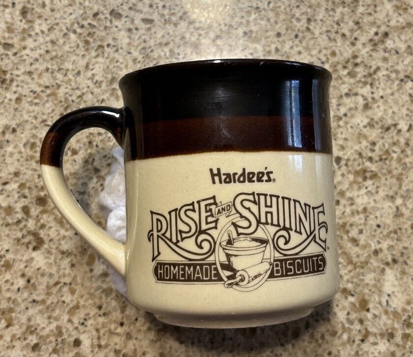 Vintage Hardee\'s Rise And Shine Homemade Biscuits Ceramic Coffee Cup Mug 1989