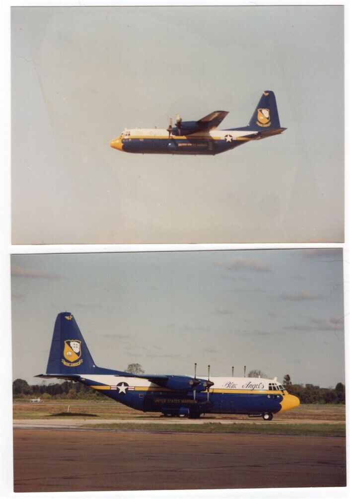 1990s Blue Angels C-130 Hercules Transport at Airshow Original Photo