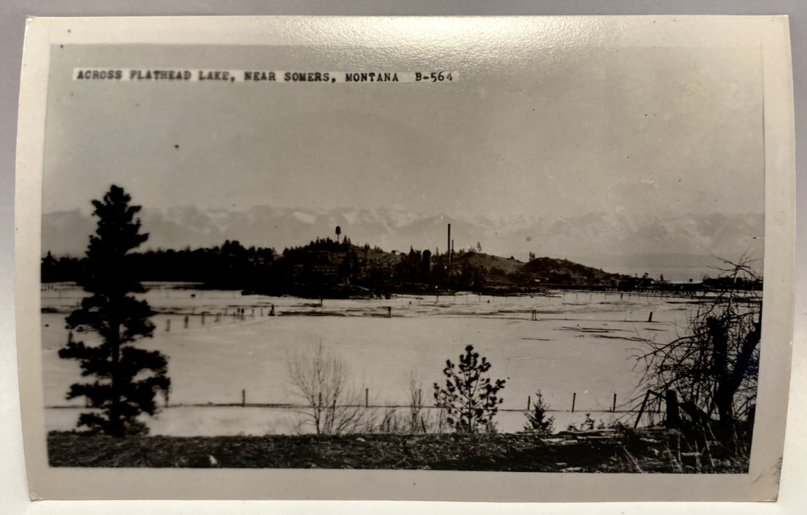 RPPC Across Flathead Lake, Near Somers, Montana MT Vintage Real Photo Postcard