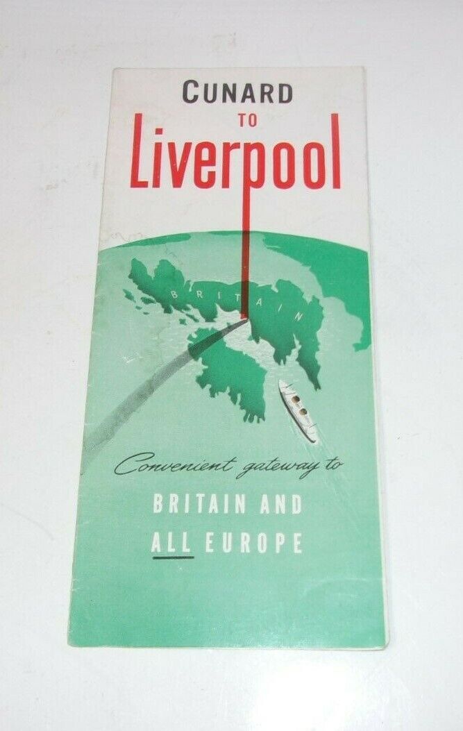 1950 Cunard to Liverpool SS Britannic SS Media SS Parthia Steamer Ship Pamphlet