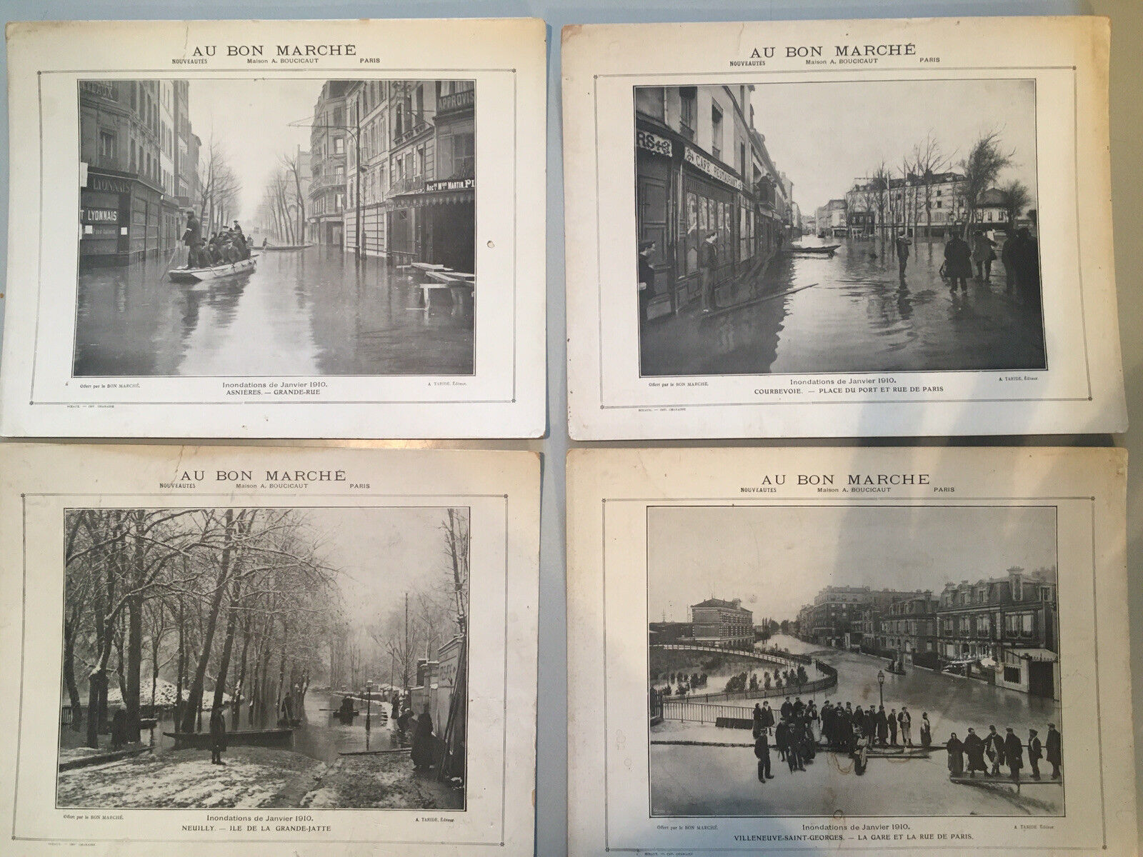 Au Bon Cheap Maison Bucicaut Floods January 1910 Lot 8 Photo Boxes
