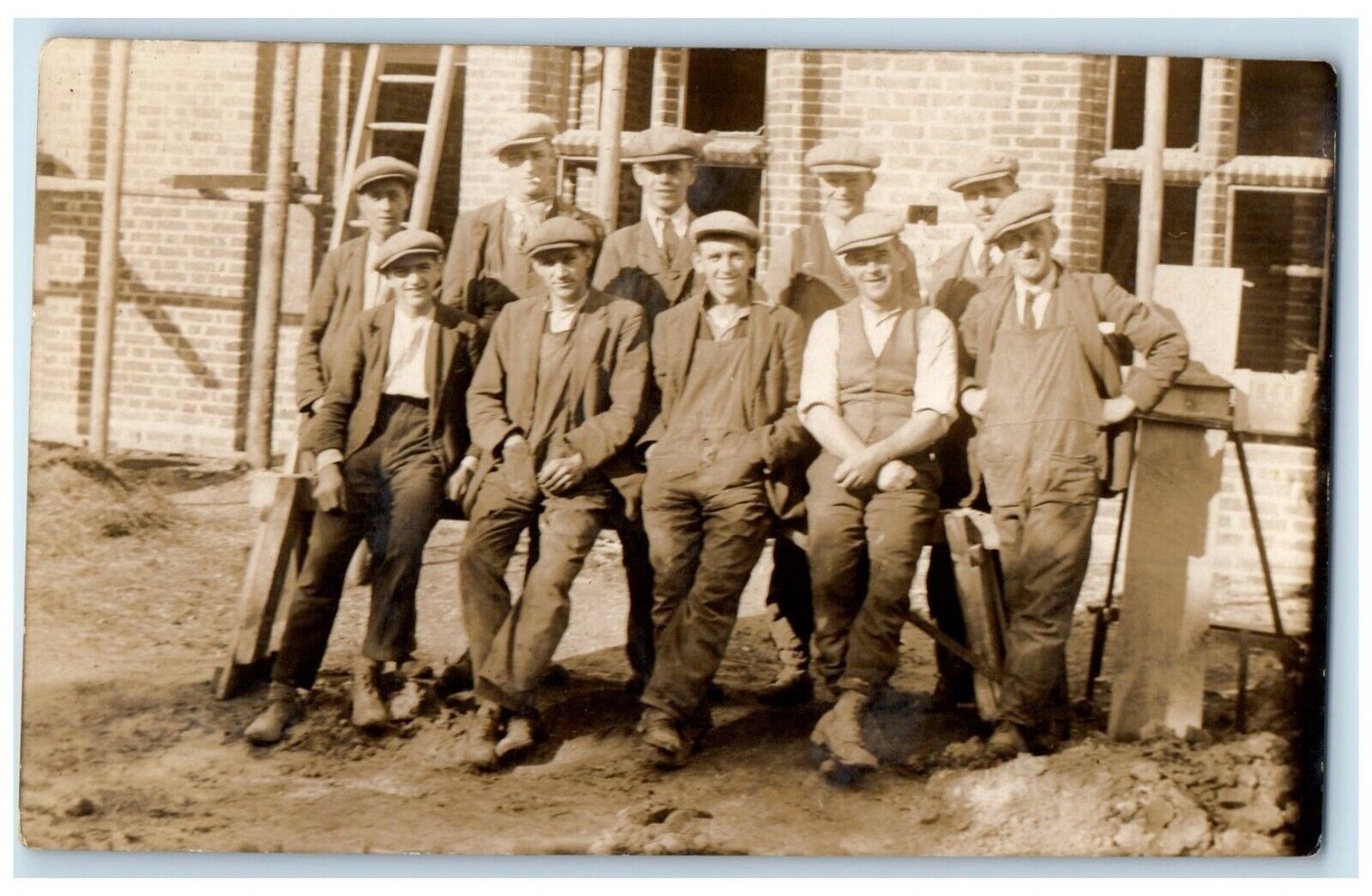 c1910\'s Boys Smoking Construction England United Kingdom UK RPPC Photo Postcard