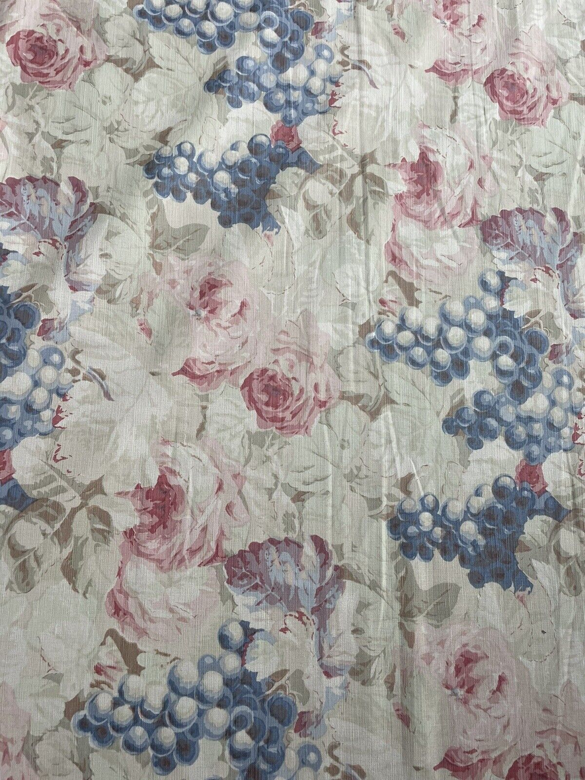 Designer Bennison Rosevine England Hand Print Linen Fabric Upholstery Wallpaper