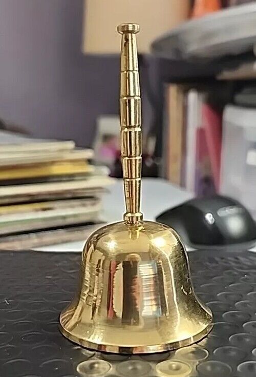 Vintage Small Solid Brass Bell 3.5 Inches Tall