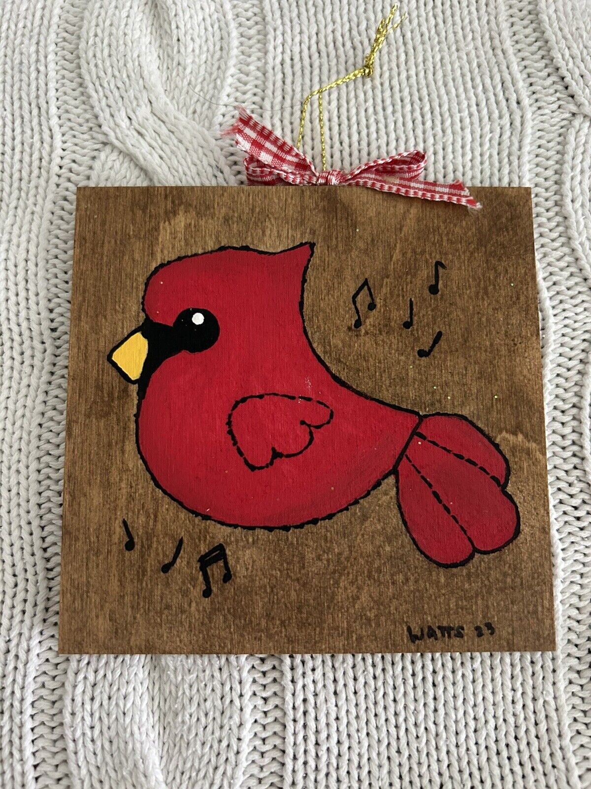 Handmade Christmas Cardinal Ornament