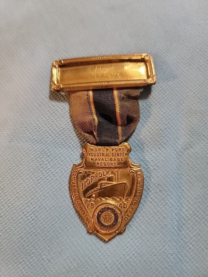 1940 american legion medal WORLD PORT INDUSTRIAL CENTER NAVAL BASE RESORT...