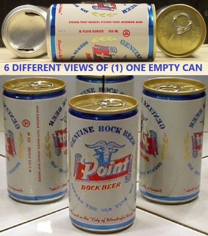 Point Bock Beer A/A 12 oz Can Blue Goat &  Blue Bands Stevens Point Wisconsin K8