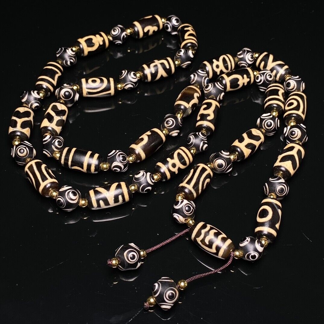 ZEE Old Agate Tibetan DZI Beads Handstring