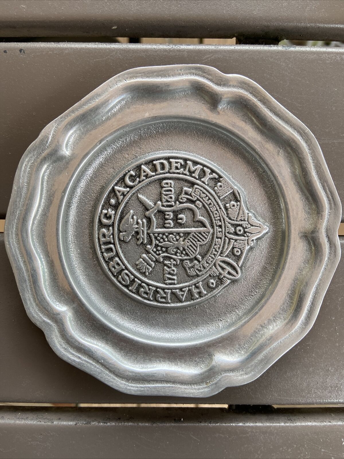 Harrisburg Academy Pewter Plate By Wilton Columbia PA 4.5”